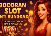 Ilustrasi 3D slot online bertema Bocoran Slot Anti Rungkad dengan simbol jackpot, scatter, dan koin emas berkilau.